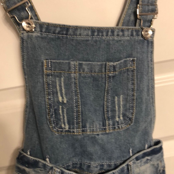 Distressed Jean Overalls (Size Small) - Picture 2 of 7